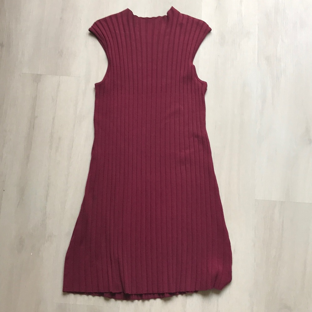 RVCA Stretchy Cable Knit Burgundy Dress